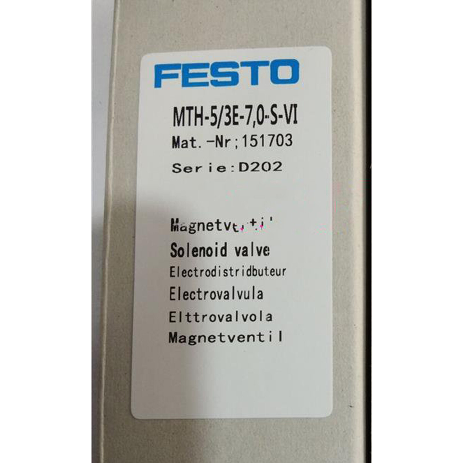 1PC FESTO MTH-5/3E-7,0-S-VI 151703 valve MTH53E70SVI New Expedited Shipping