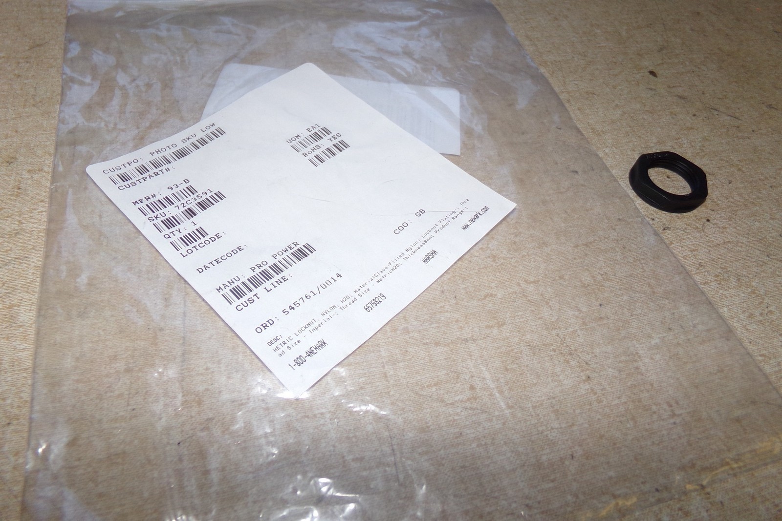 NEW Pro Power 93-B Metric Nylon M20 Lock Nut *FREE SHIPPING*