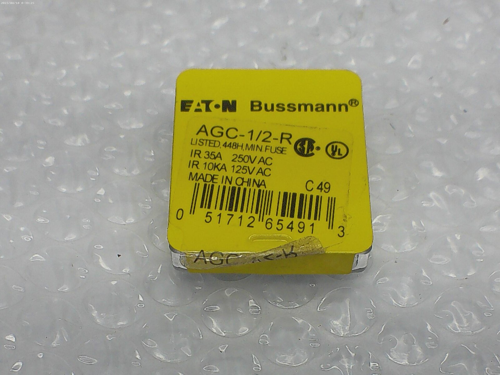 BUSSMANN AGC-1/2-R FUSE PKG OF 5 NSMP.