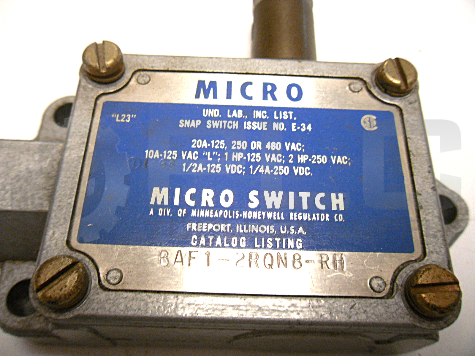 MICRO SWITCH BAF1-2RQN8-RH LIMIT SWITCH