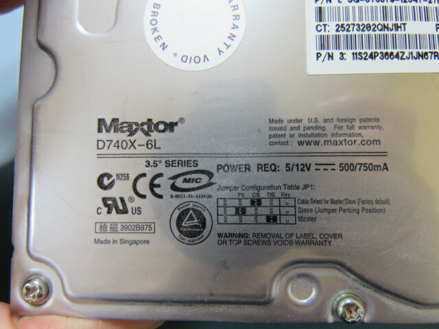 MAXTOR VQ80A017-01-B Qty of 1 per Lot MAXTOR 80GB 7200RPM IDE-VQ80A017-01-B