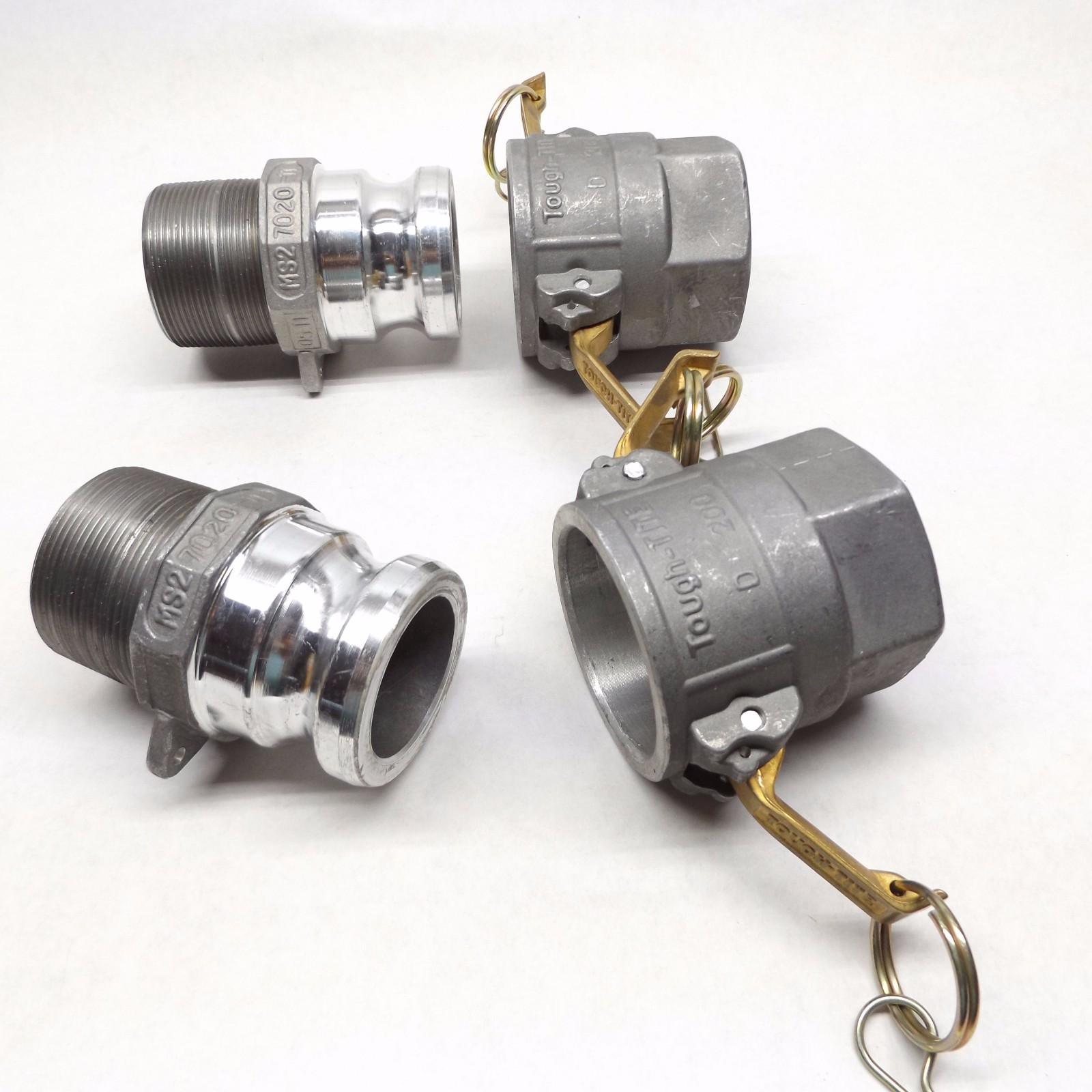 Lot of 2 Ever-Tite D-200 & 2A Tough-Tite 2″ Cam & Groove Couple W 2″X 2″ Nipple