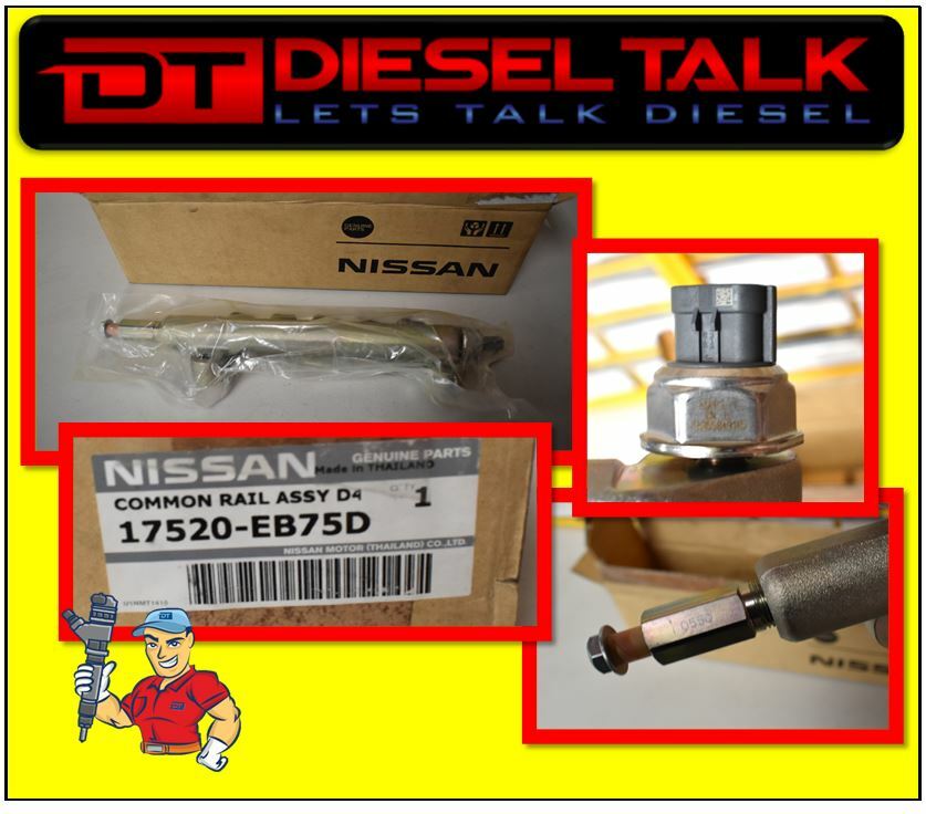 17520-EB75D COMMON RAIL. SUITS NISSAN D22 2.5 LTR DIESEL YD25