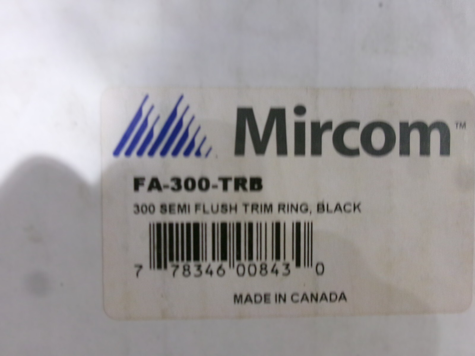 New Mircom FA-300-TRB 300 Semi Flush Trim Ring Black