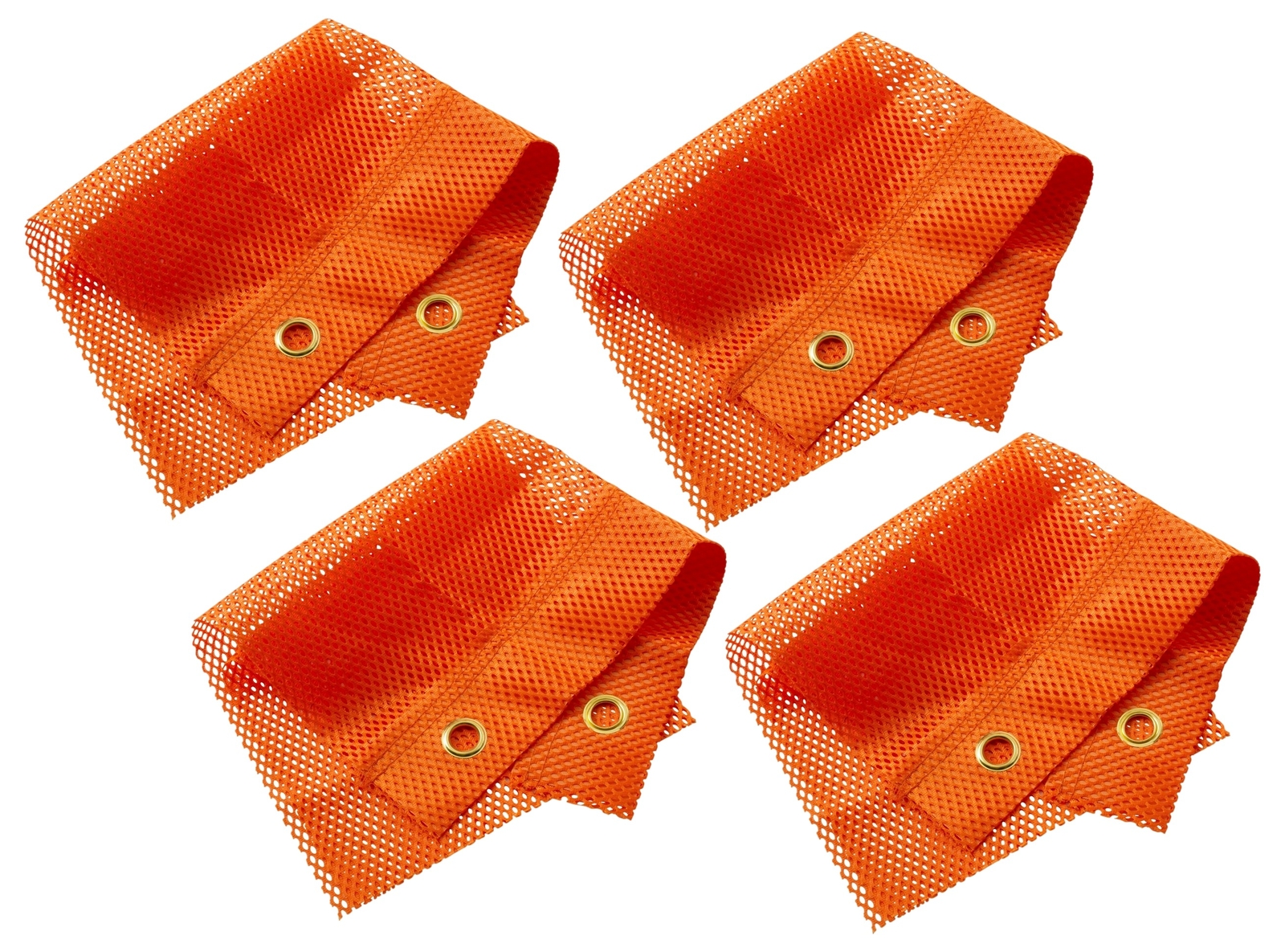 4 Lot RoadPro 1818GO Safety Warning Mesh Flags with Grommets 18″x 18″ – Orange