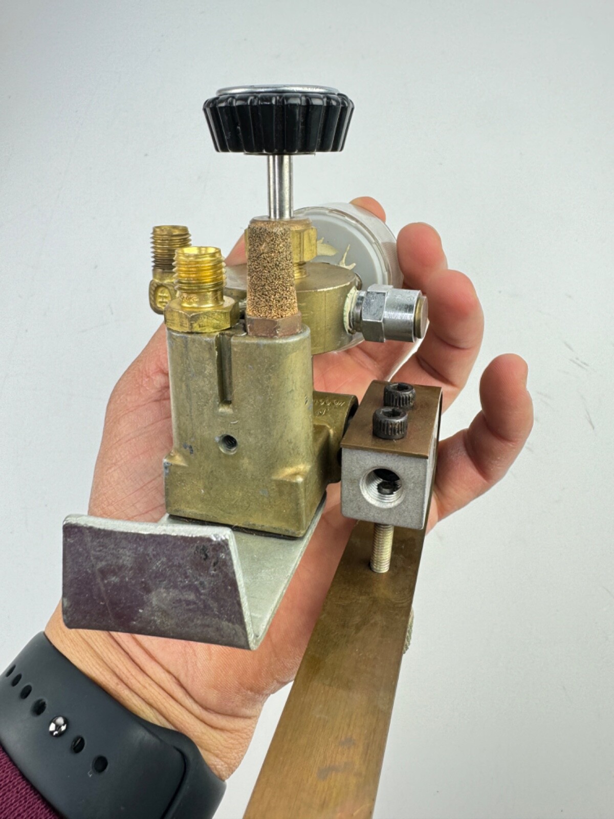 Hoke Valve With Meter 0-160psi Stamped 6NG With Copper Leaf Spring