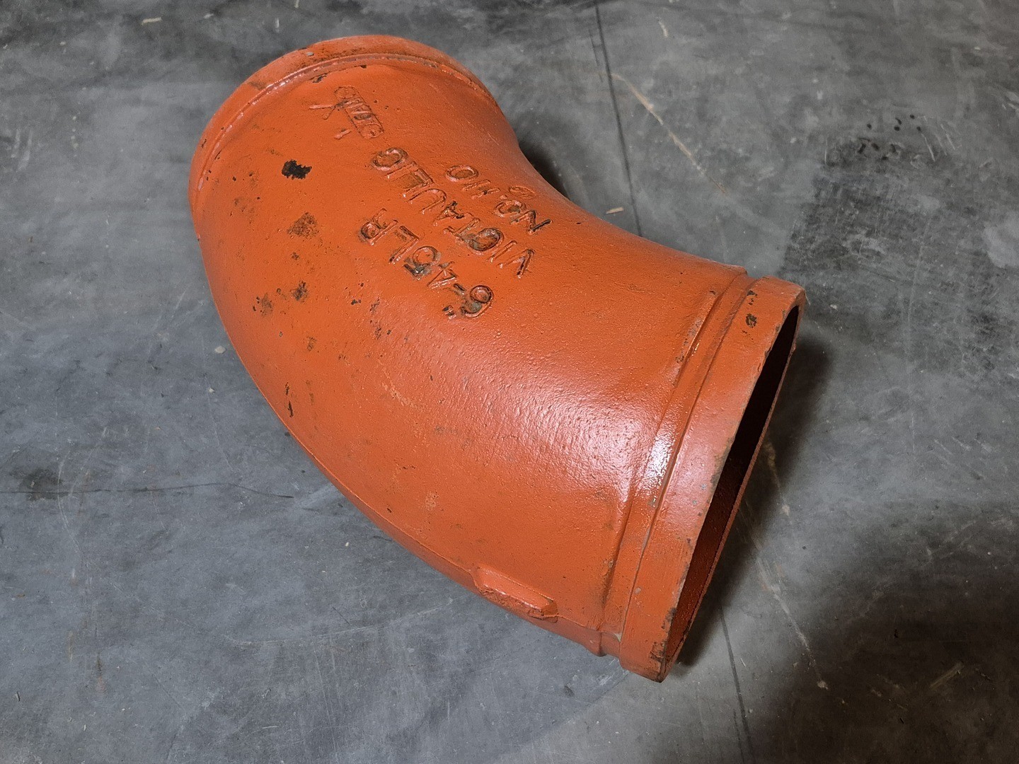 Victaulic No. 110 6″ Grooved 45° Elbow Fitting, Ptd. Orange – Parts