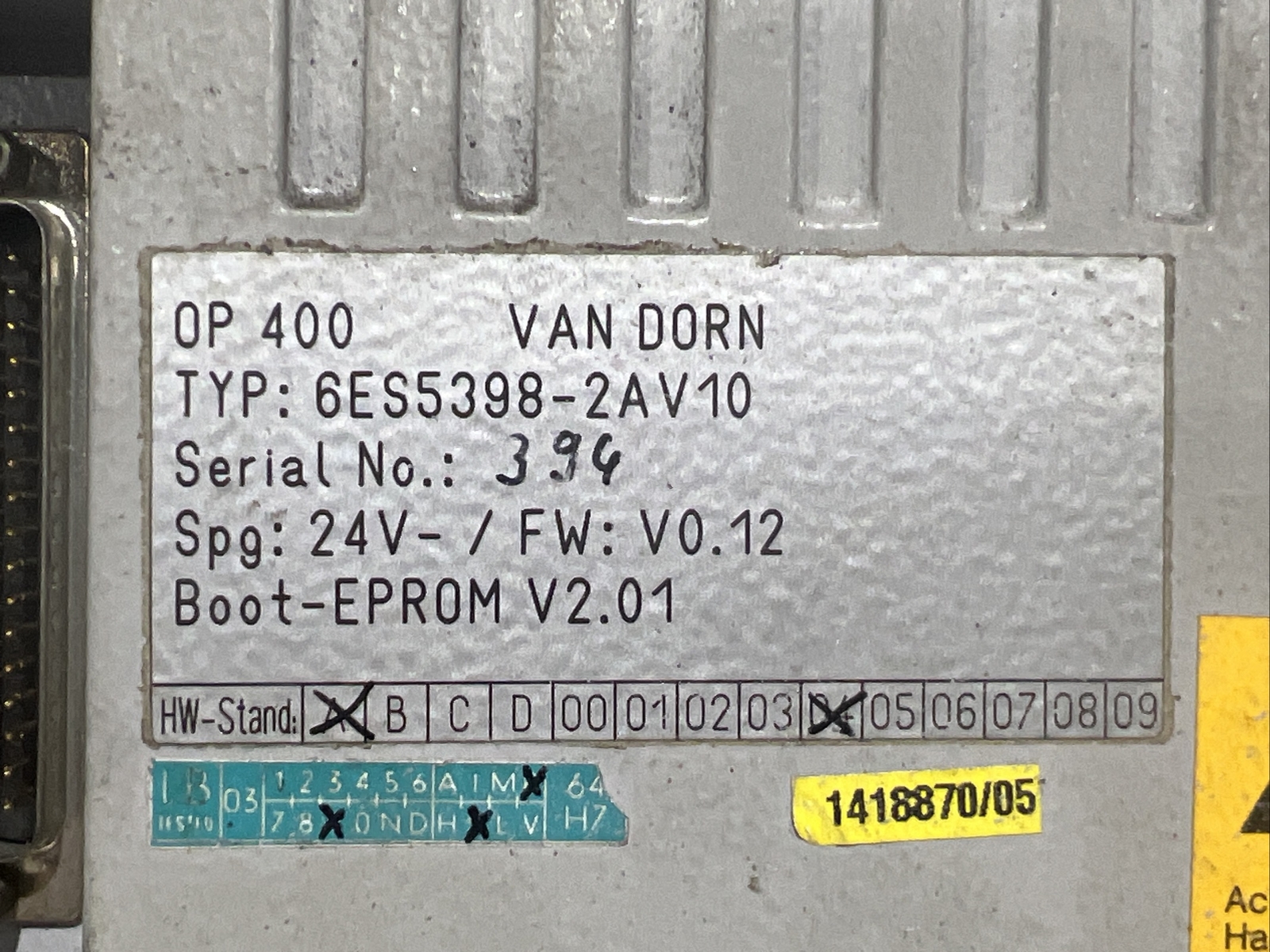 🔥Van Dorn Pathfinder SEL OP 400 6ES5398-2AV10, Used, Free Shipping🇺🇸
