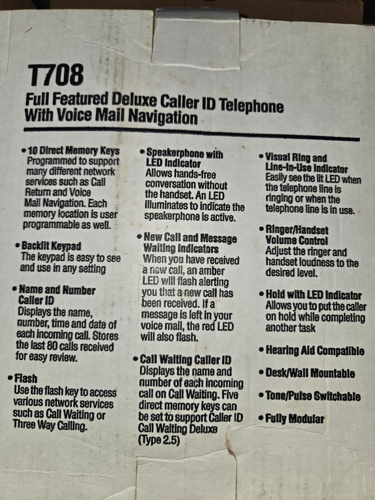 NSOP T708 BUSINESS SPEAKER CALLER ID VOICEMAIL 3 WAY TELEPHONE