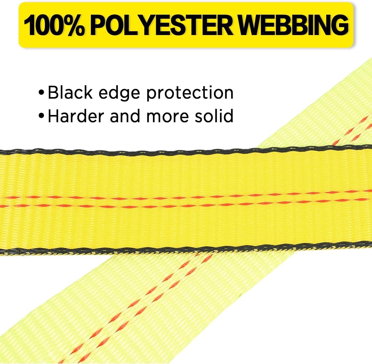 2″ x 10ft Vehicle Tie Down Kit 10000lbs with Ratchet Straps & Rubber Blocks