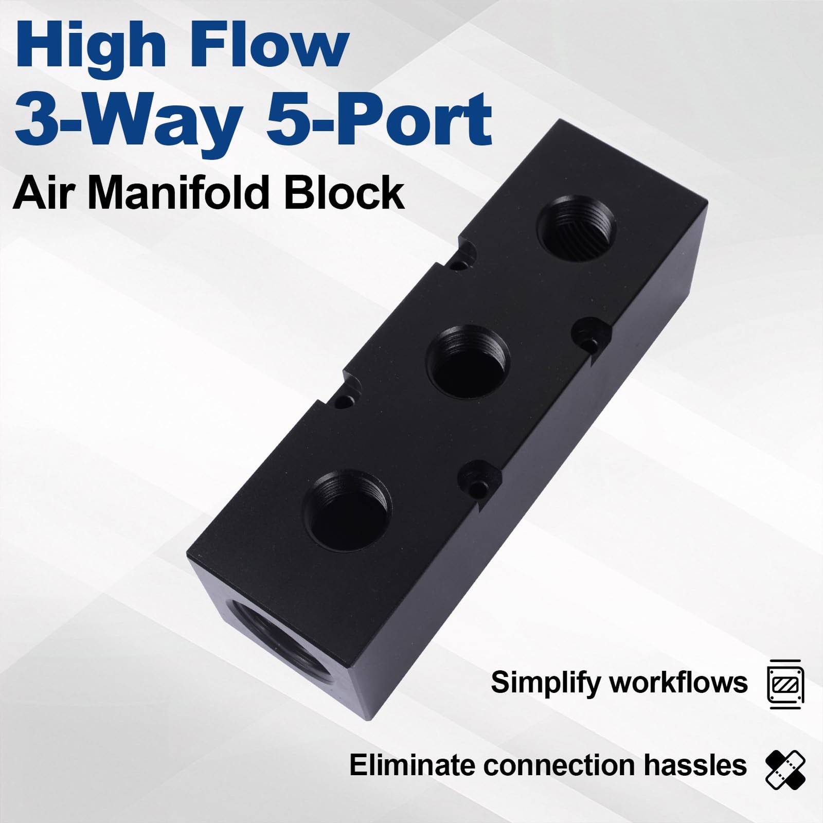 High Flow Inline Air Compressor Hose Manifold Supply Port Fits 1×1/2 Inch