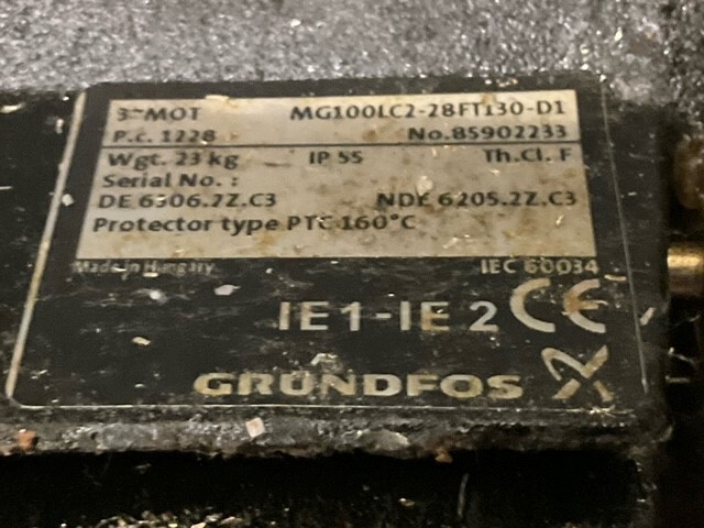 Grundfos Pump Motor – MG100LC2-28FT130-D1 w/Warranty