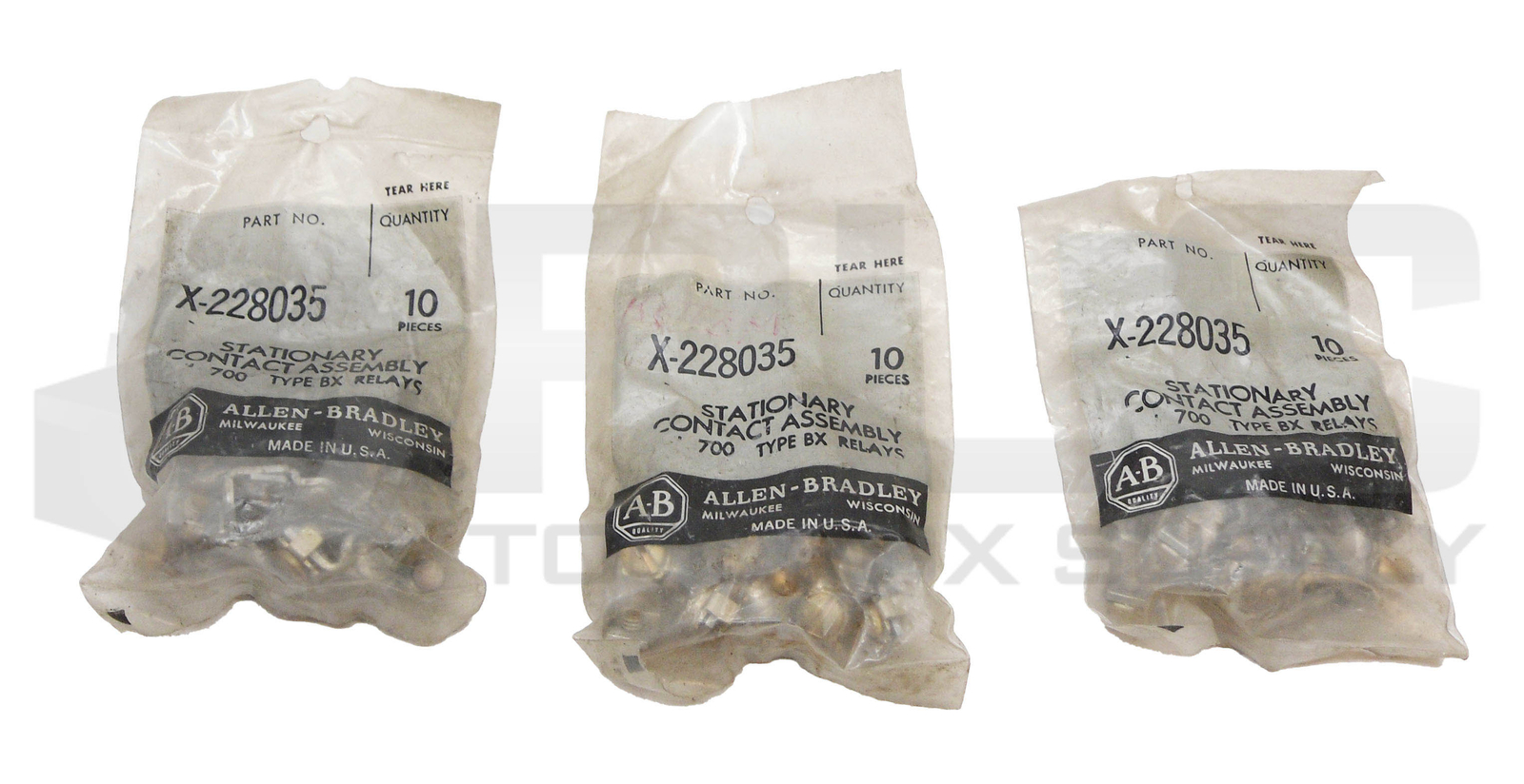 LOT OF 3 SEALED NEW BAG OF 10 ALLEN BRADLEY X-228035 CONTACT ASSEMBLY TOTAL 30