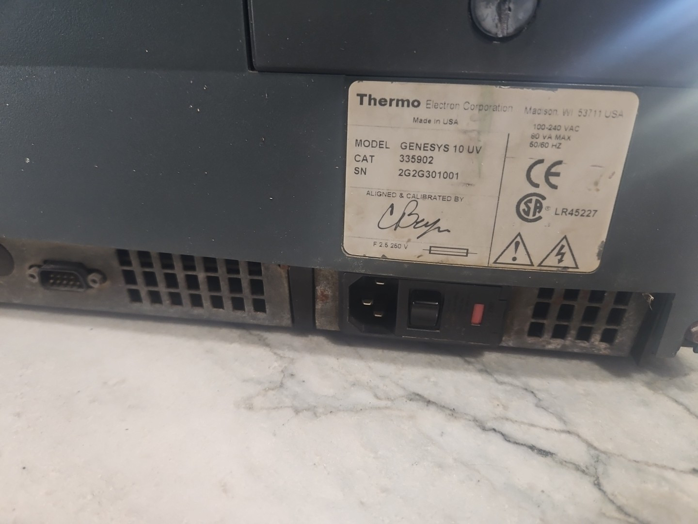 THERMO SPECTRONIC GENESYS MODEL 10 UV SPECTROPHOTOMETER CAT 335902