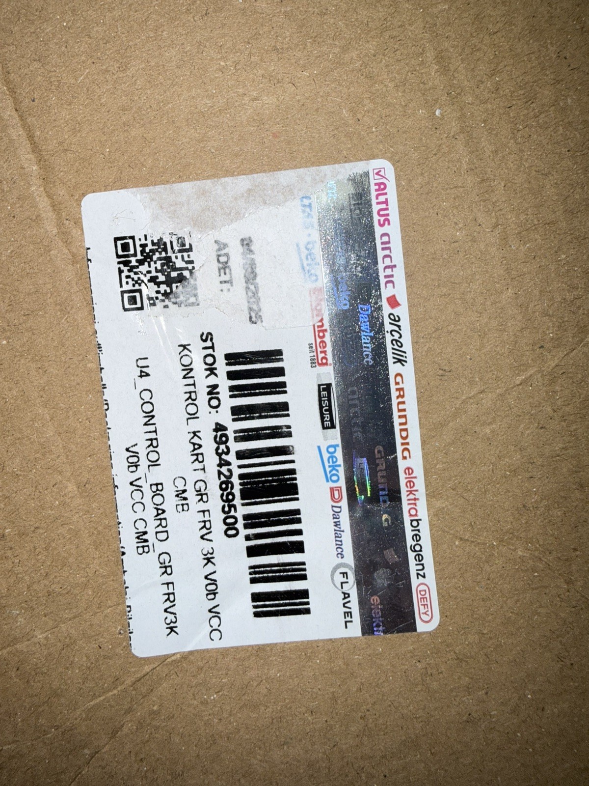 🌟🌟NEW OEM GENUINE Blomberg / BEKO 4934269500 U4 Control Board FRV3K V0B🌟🌟