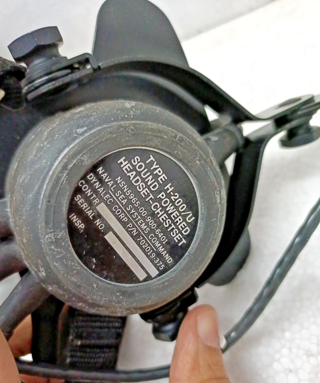 Dynalec Corp 702019-375 Type H-200/U Sound Powered Headset-Chestset