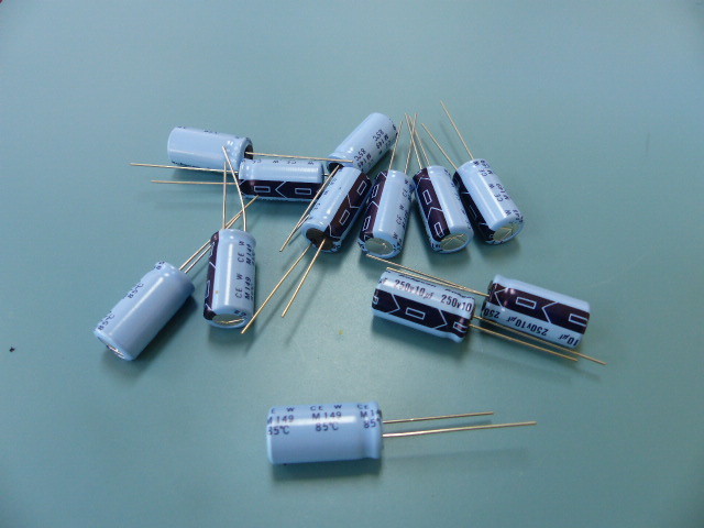 RUBYCON 250TWSS10 Qty of 12 per Lot 10UF 250V RADIAL 10X20MM 85 DEG. RUBYCON
