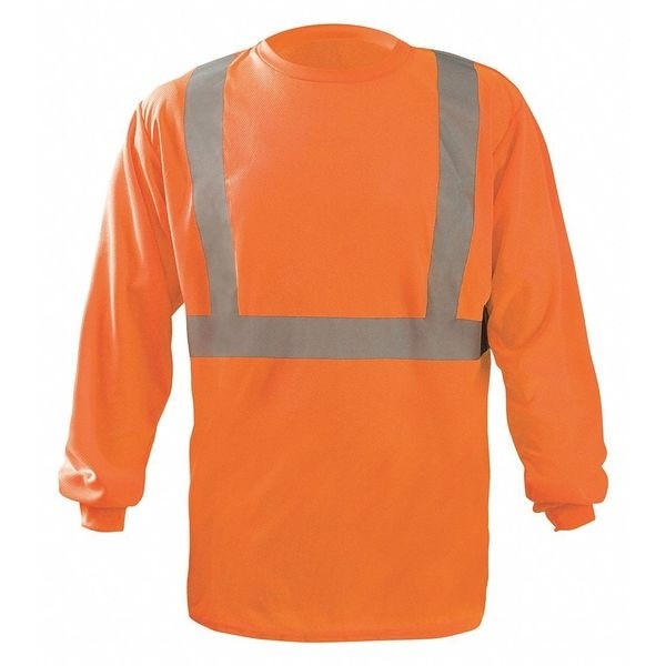 Occunomix Lux-Lst2bx-O3x Long Sleeve T-Shirt, 2, R, Polyester, Orange, 3Xl