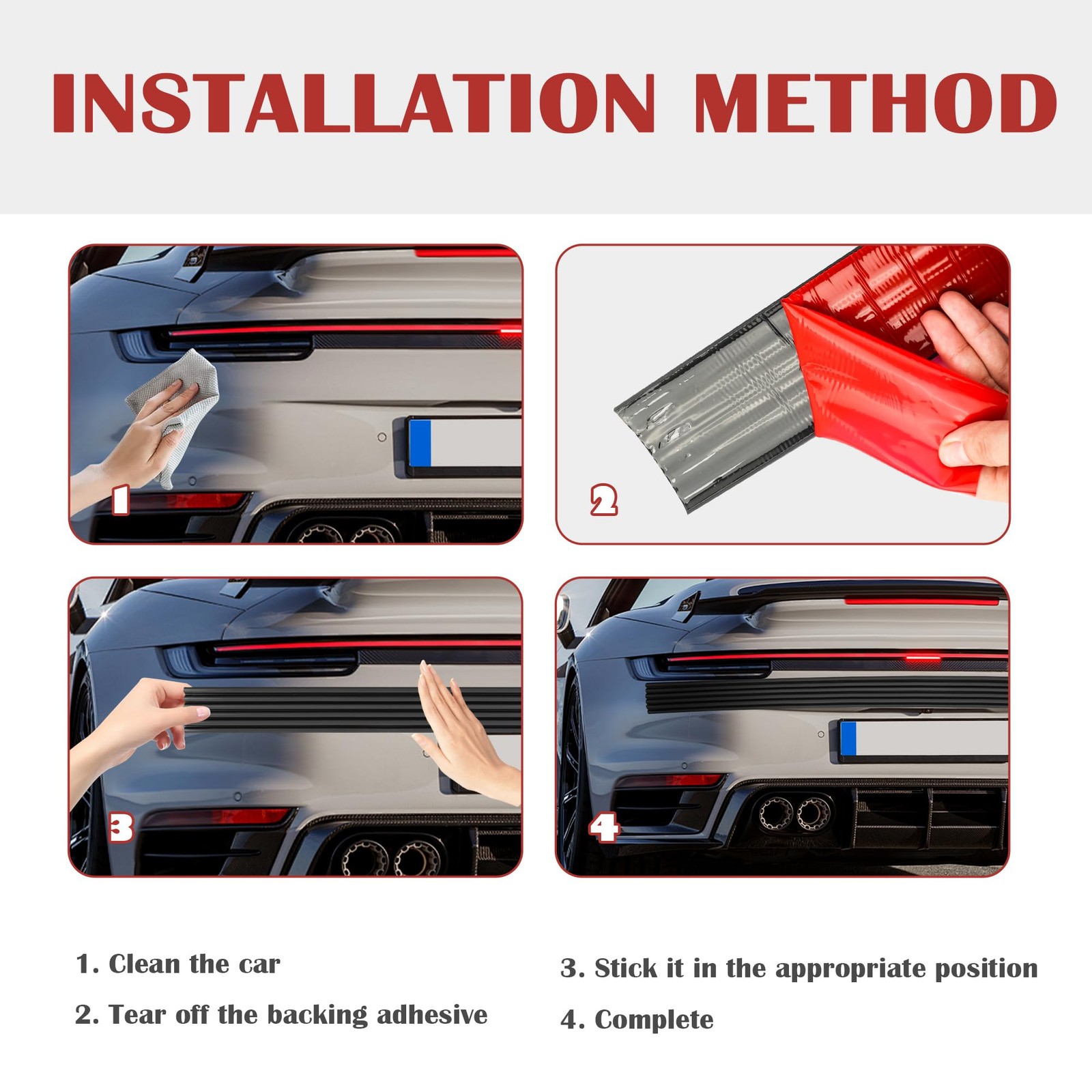 Rear Bumper Protector Guard Anti Scratch Adhesive Strip for Vehicles