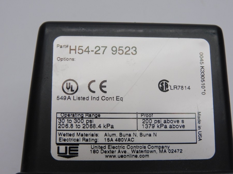 UNITED ELECTRIC H54-27 480VAC 15A 30-300PSI NSNP
