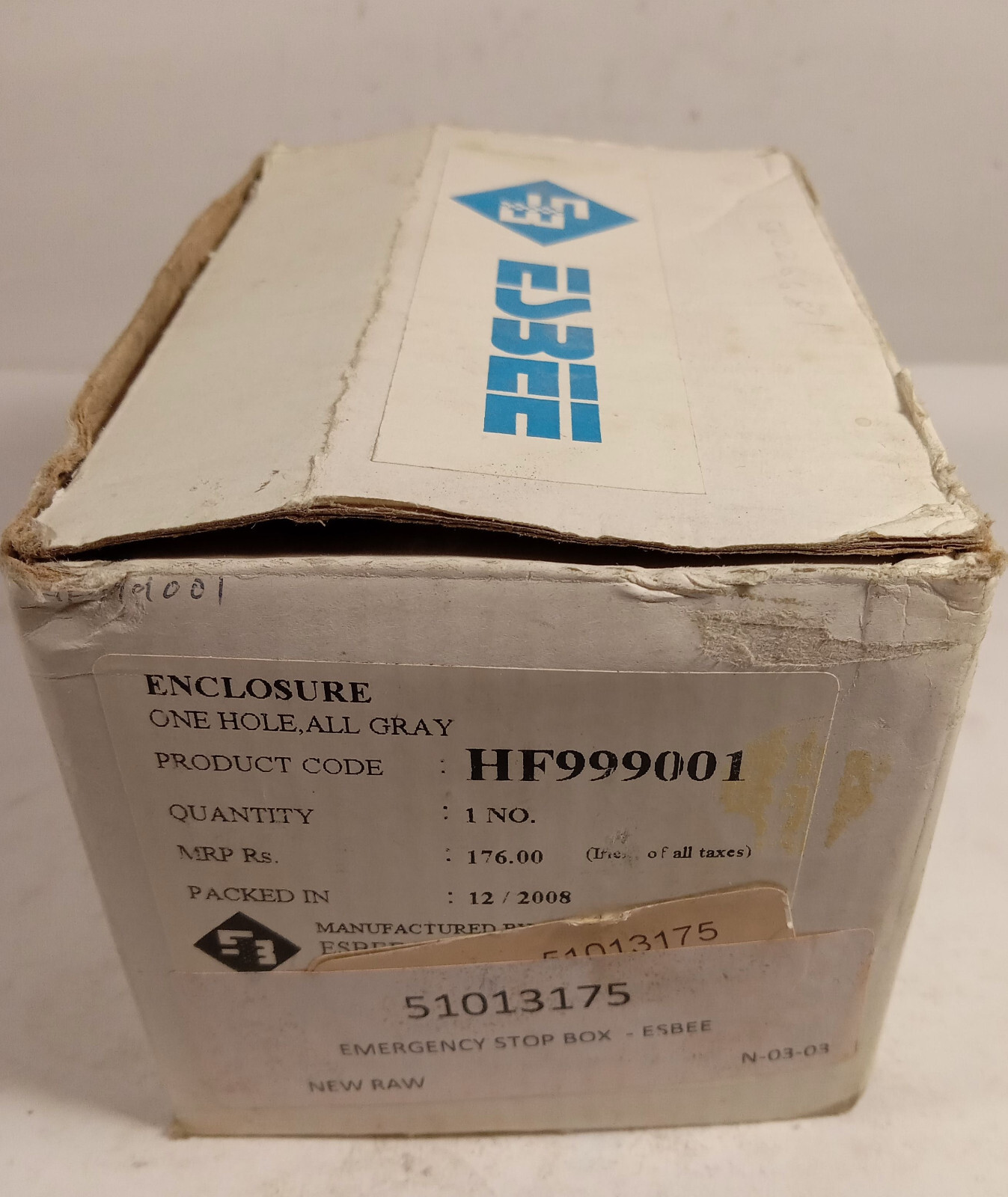 1 NEW ESBEE HF999001 GRAY ONE HOLE ENCLOSURE PUSH-BUTTON BOX NIB **MAKE OFFER**
