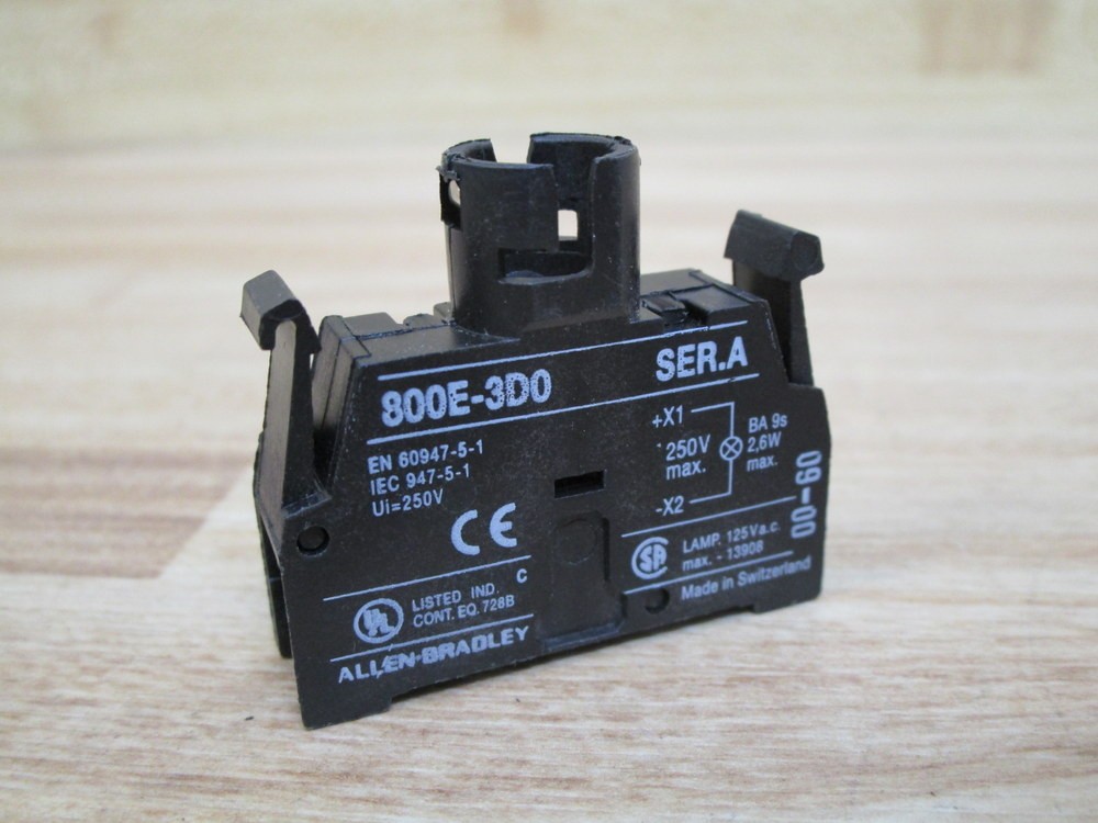Allen Bradley 800E-3D0 Pilot Light Module 800E-3DO W/O Bulb (Pack of 3)