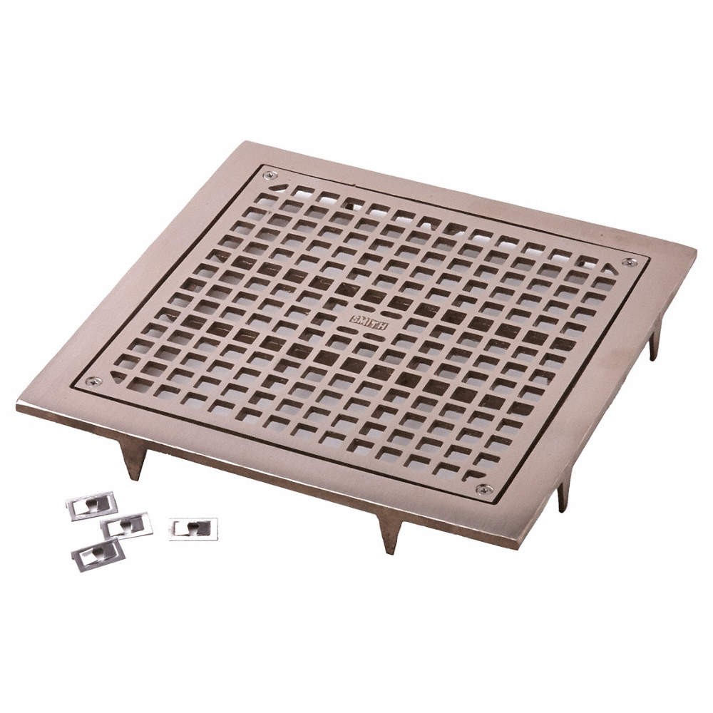 JAY R. SMITH MFG. CO 3140 Floor Drain,Slotted Lid,Square,1-1/2″ H 54JH28
