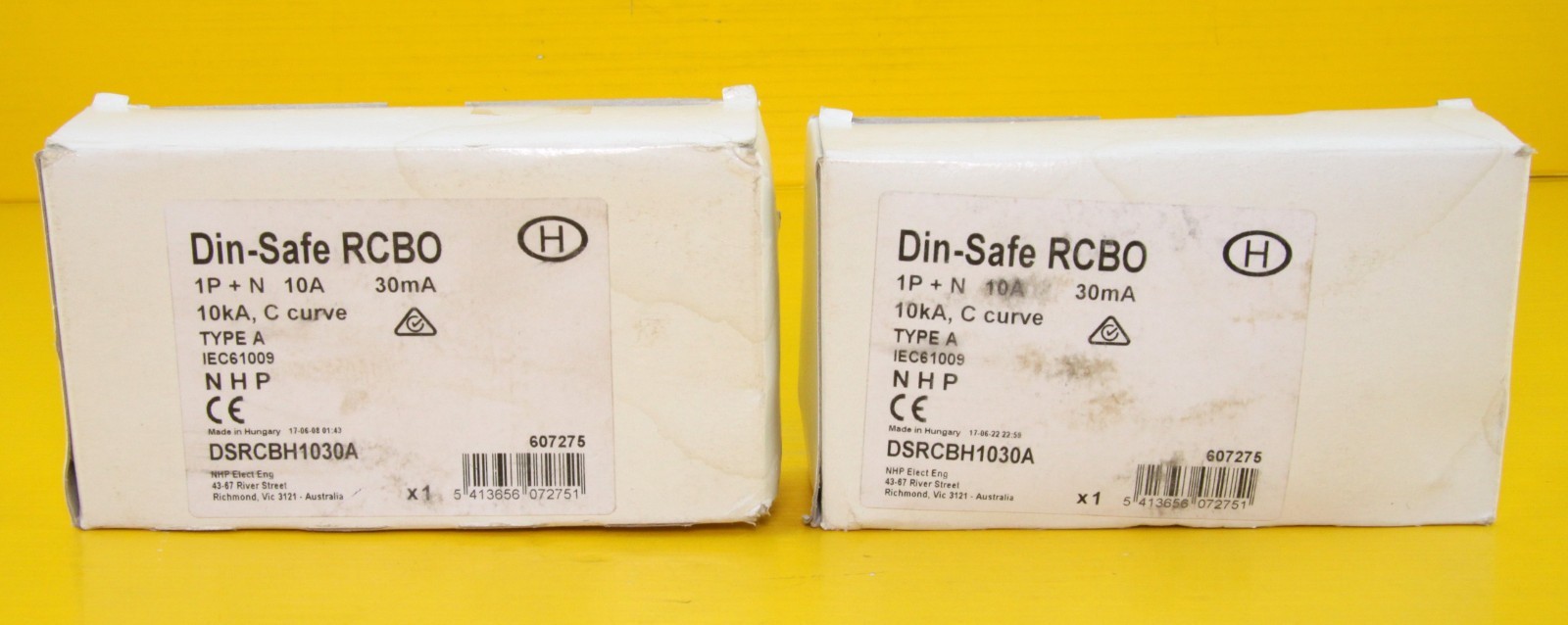 (2 Pack) NHP DSRCBH1030A RCBO MCB/RCD , 10A , 1P+N , 10kA , C , 240VAC , Type A