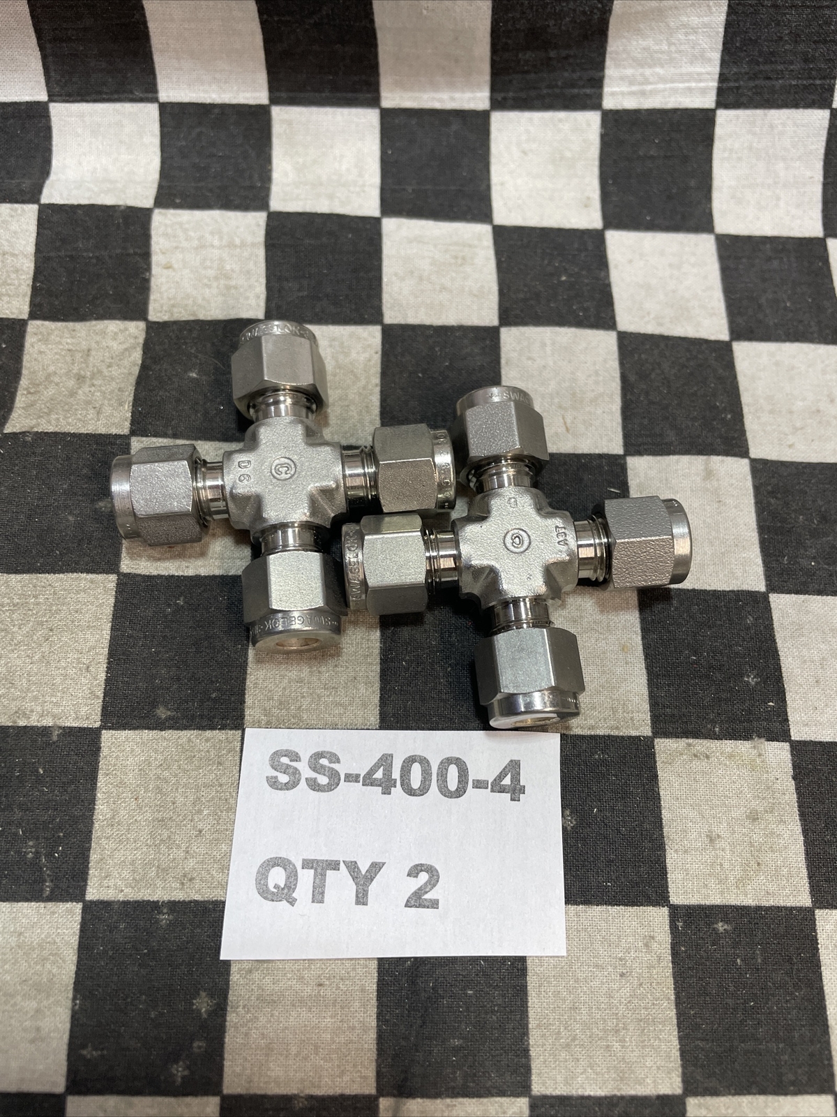 5x SWAGELOK SS-400-4 SS-400-3 SS-400-9, TEE CROSS ELBOW UNION 1/4″, #1374V15