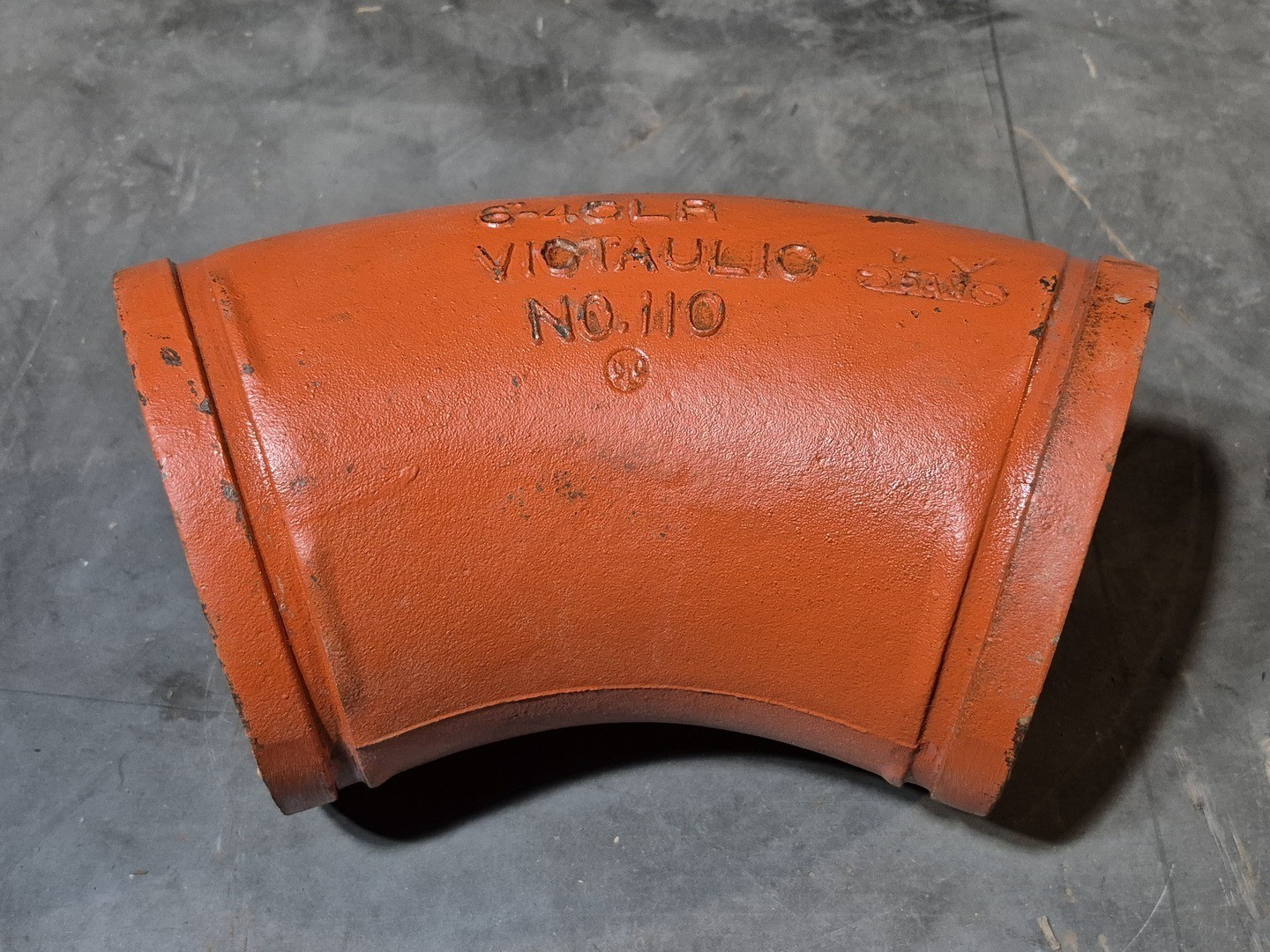 Victaulic No. 110 6″ Grooved 45° Elbow Fitting, Ptd. Orange – Parts
