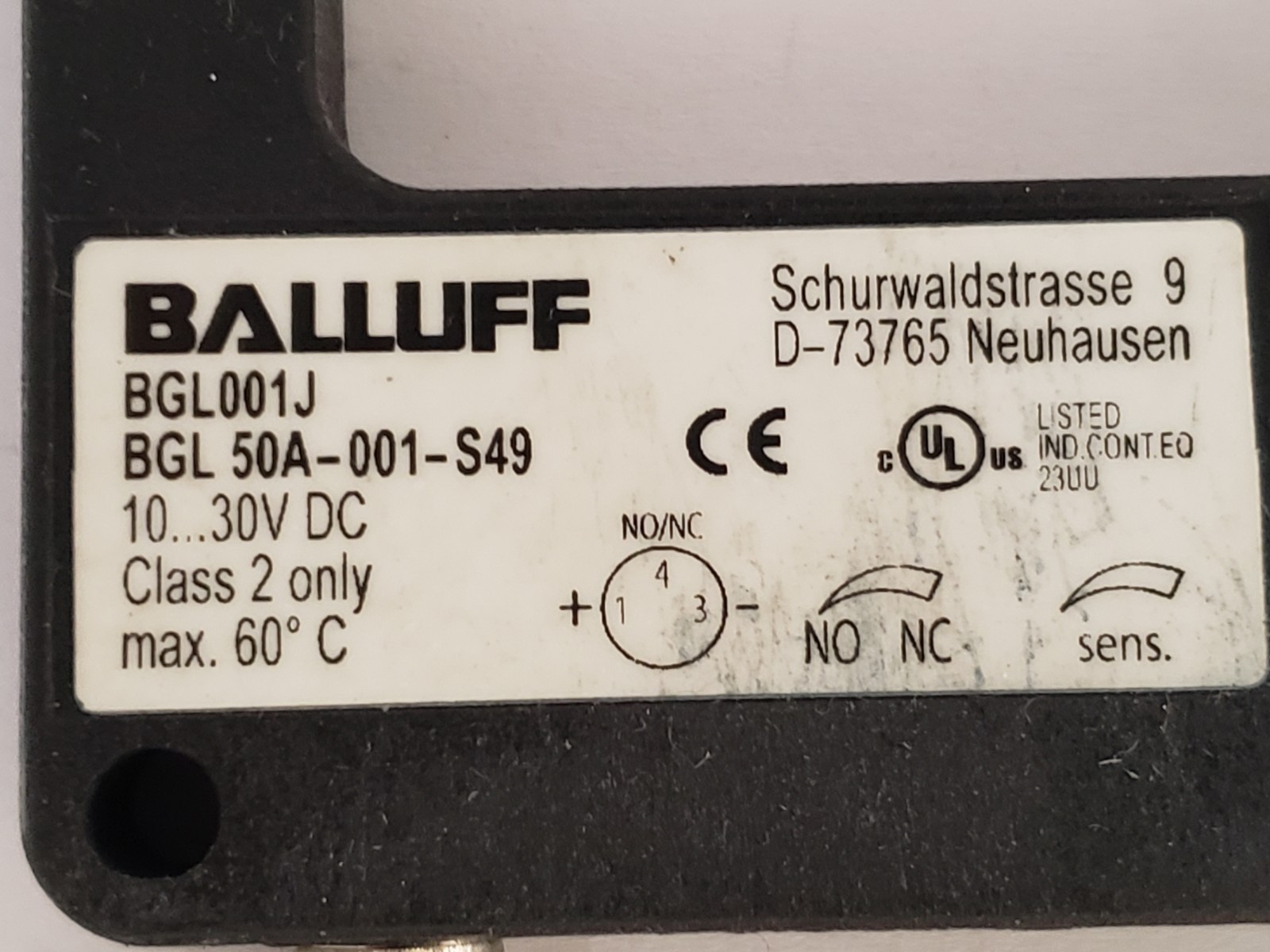 BALLUFF BGL50A-001-S49 FORKED SENSOR PNP NO/NC 10-30V DC (BL001J)