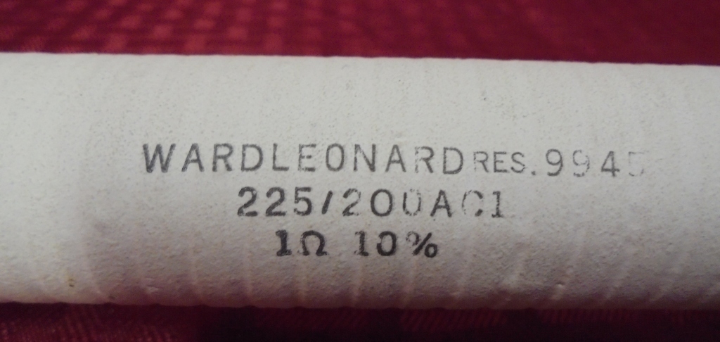 RELIANCE ELECTRIC, RESISTOR, 63481-6A, WARD LEONARD 225/200AC1, 1 OHM, 10%