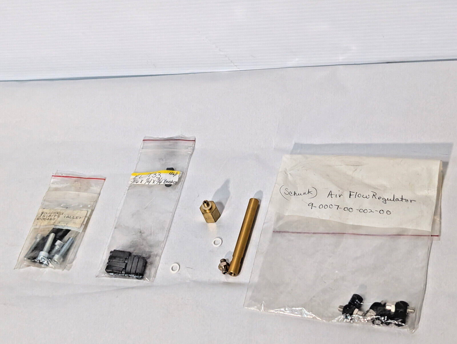 Lot of Small Mechanical Parts, Motor Brushes, Schunck Air Flow Regulator, More