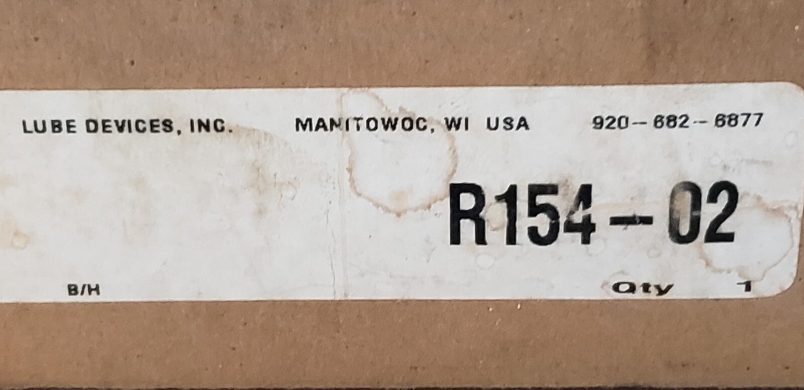 LUBE DEVICES R154-02 OILER, POLYMER BOWL, 1/4 NPTF OUTLET, 2″ DIA. x 3-3/4″, NIB