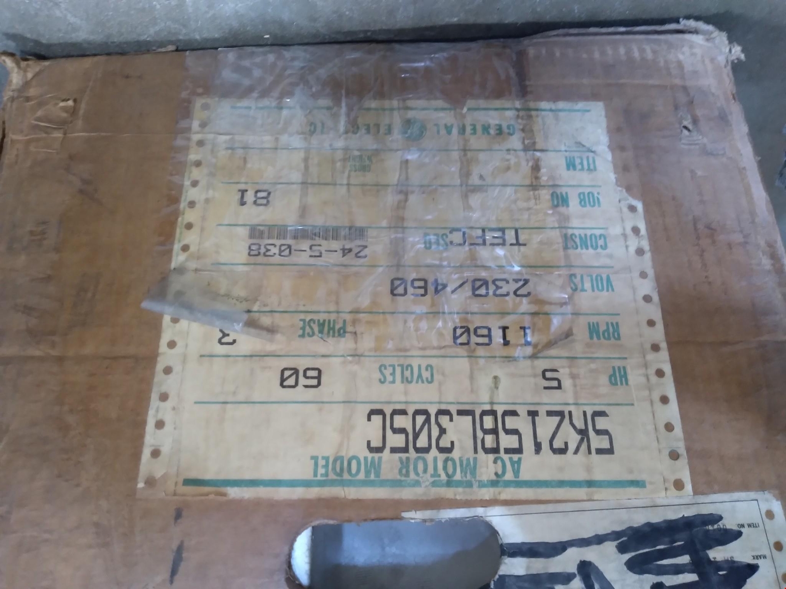 GE FT 60HZ K AC MOTOR 5K215BL305C 5HP 1160RPM 230/460 81 3P