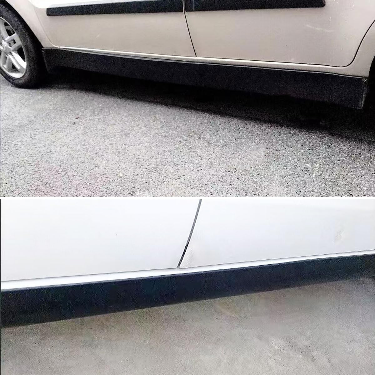 2pcs 7.2ft*5.1in Side Skirts for Cars Universal,Universal Rubber Anti-Scratch…