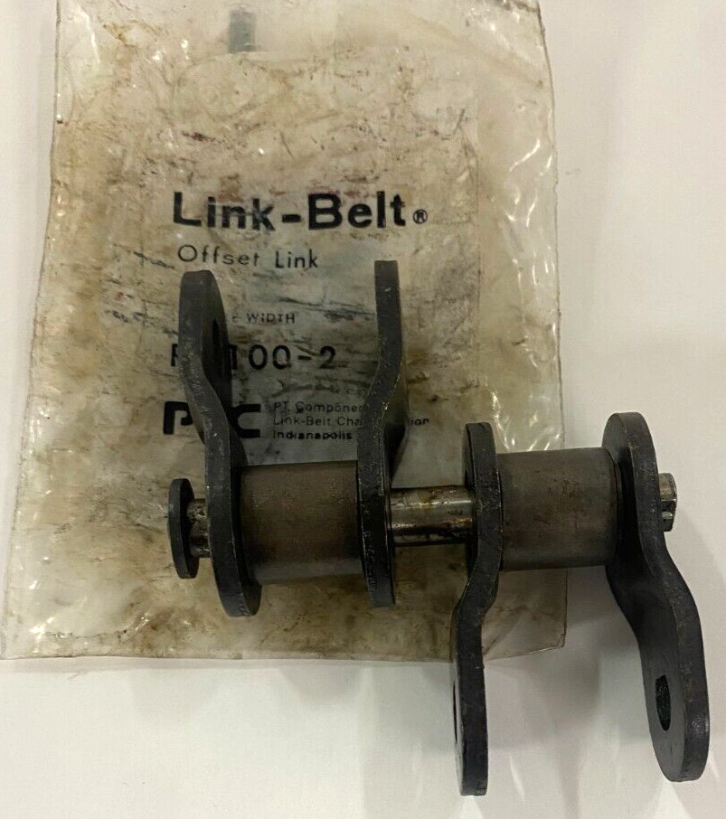 LINK-BELT OFFSET LINK DOUBLE WIDTH RC100-2 1 1/4 INCH PITCH 3/4 INCH ROLLER DIA