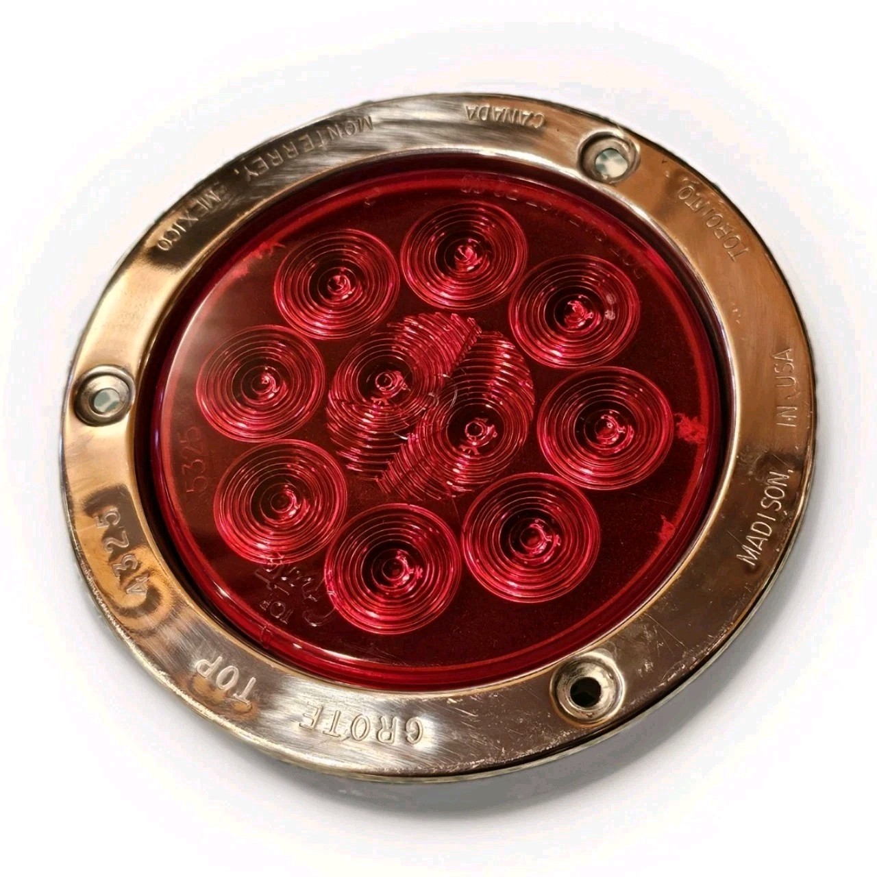 Grote 53252 4″ 10-Diode Male Pin LED Stop Tail Turn Light New Take Out 53302