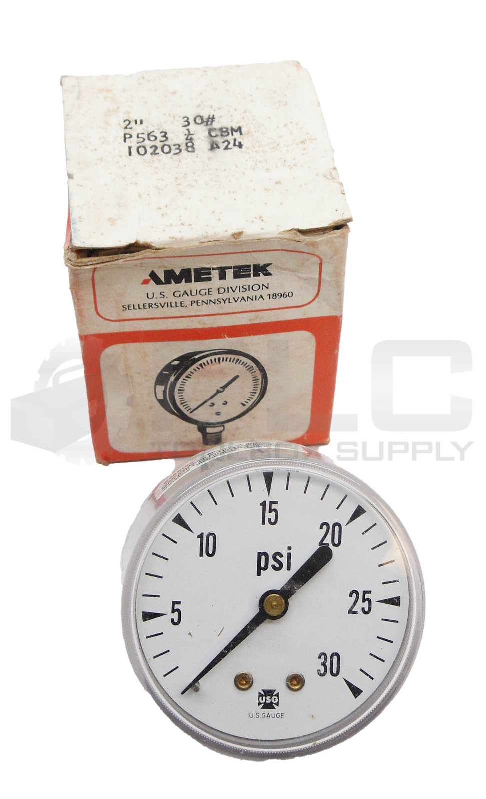 LOT OF 2 NEW AMETEK P563 PRESSURE GAUGE 2″ 1/4″NPT 0-30PSI 102038A24 *READ*