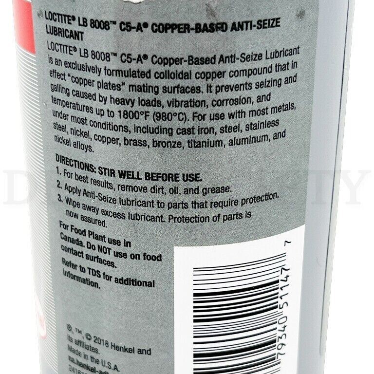 Loctite General Purpose Anti-Seize Lubricant: Copper, Graphite, LB 8008 – 8 oz