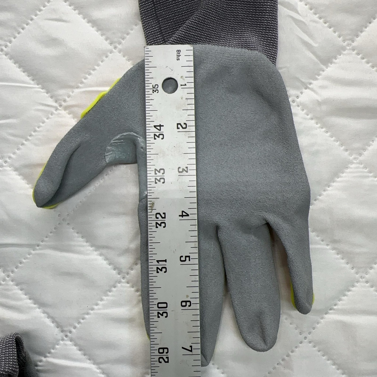 ORMADUS Impact Resistant Work Gloves Large L/9 Gray Hi-Vis Red Yellow ANSI A1