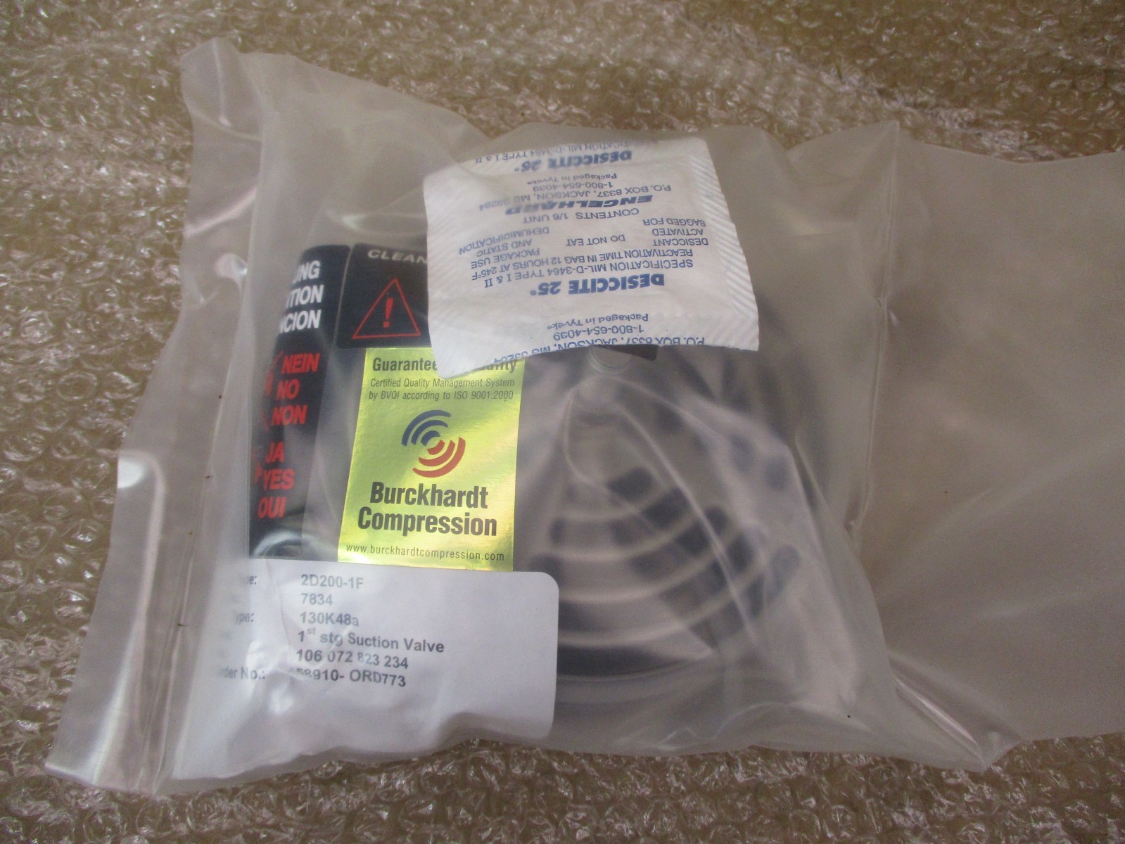 New Burckhardt Compression 130K48a 1st STG Suction Valve 2D200-1F 52800PRX