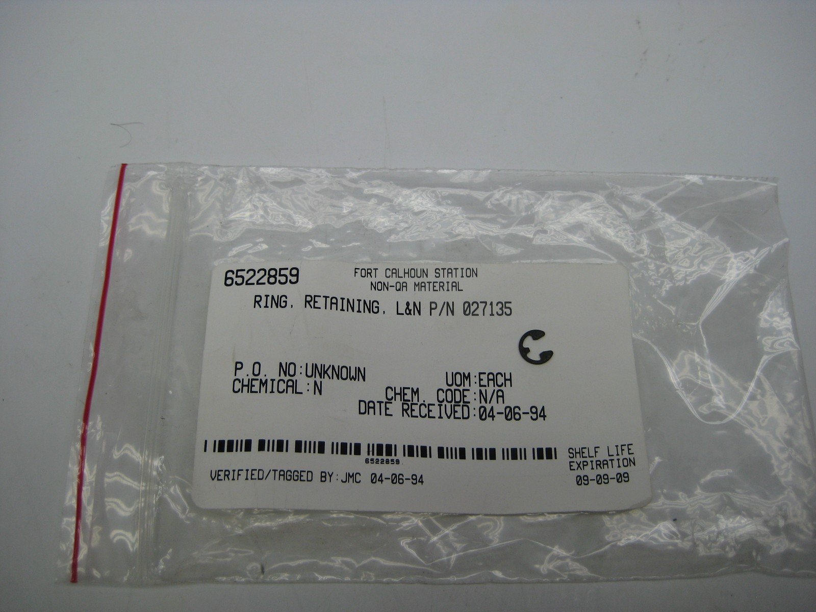 L&N 027135 RETAINING RING LOT OF 6 NSNP