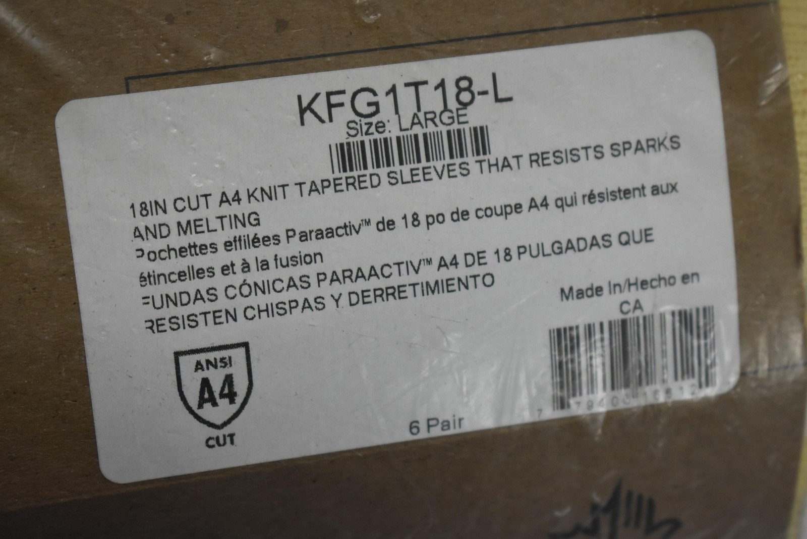 Superior Glove KFG1T18-L 18in Cut A4 Knit Tapered Sleeves Large 6 Pair Yellow