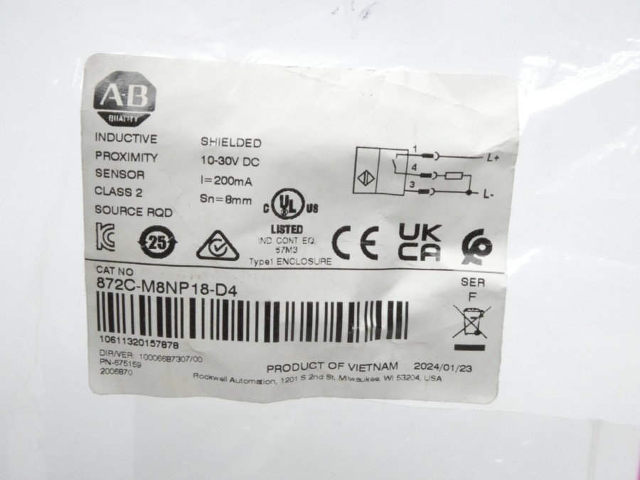 INDUSTRIAL SPARE PART 872C-M8NP18-D4 SER. F 10-30VDC NSMP