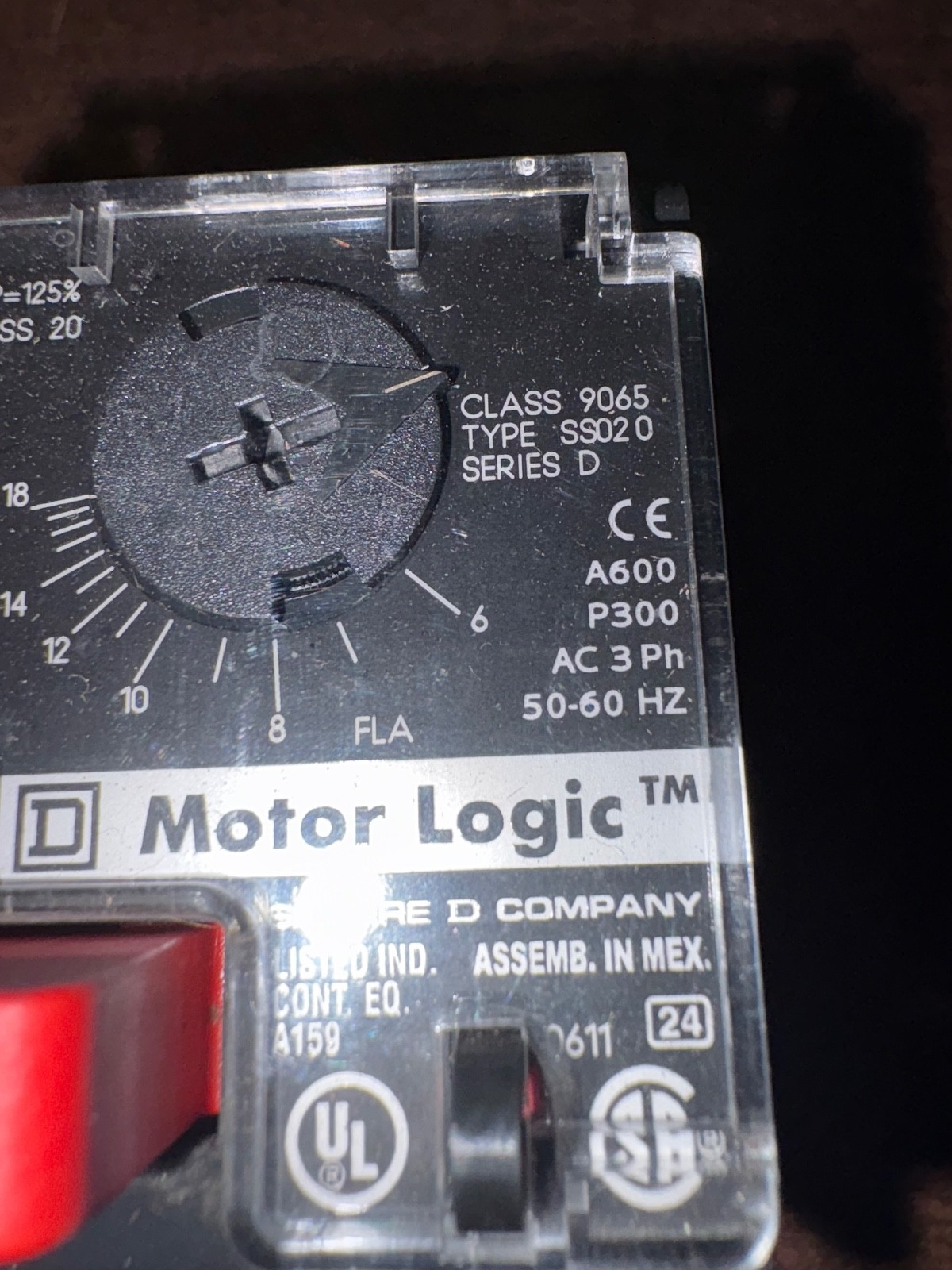 NEW SQUARE D 9065SS020 MOTOR LOGIC OVERLOAD RELAY . B375
