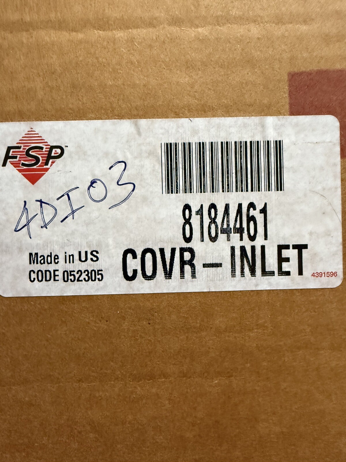FSP Whirlpool 8184461 Inlet Cover