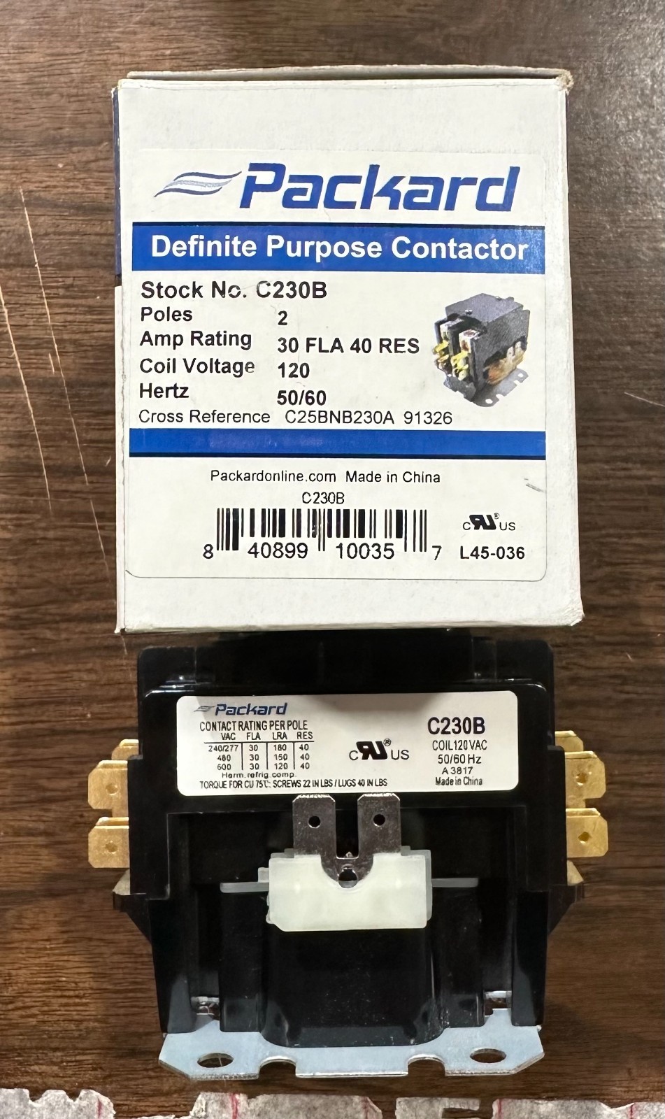 PACKARD C230B 120V 30A NSMP NEW OPEN BOX