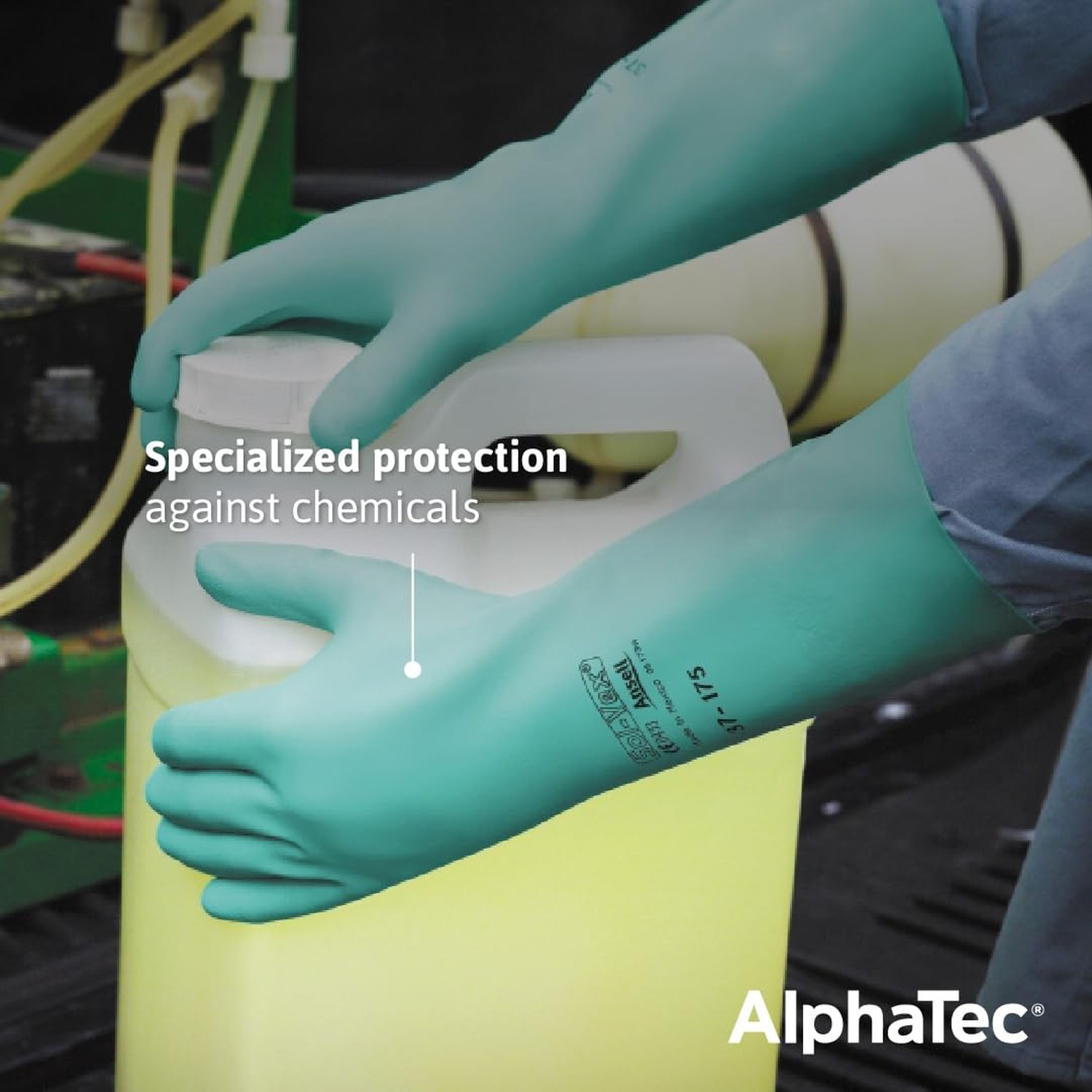 Ansell AlphaTec Solvex 37-175 Flocked Chemical-Resistant Gloves for Cleaning,…