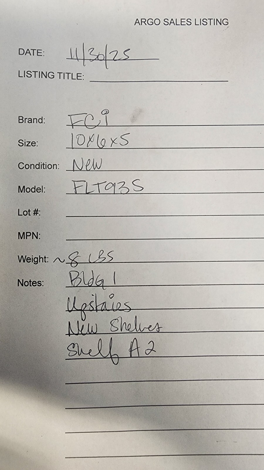 FCI FLT93S-1B1A202C1B00000 115VAC Liquid Flow Quick Ship Fluid Components Intl